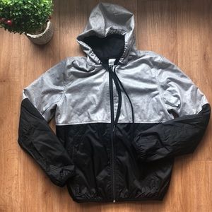 Gray and Black Windbreaker
